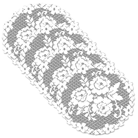 Heritage Lace Victorian Rose 11 in. Round Doily - White - Set of 4 VR-1200W-S